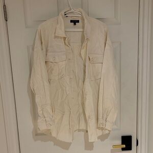 Silver Jeans Cream Corduroy Button-Up Shirt